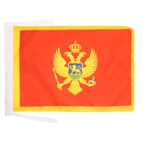AZ FLAG - Drapeau Monténégro - 45x30 cm - Pavillon Monténégrin 100% Polyester Avec Deux Cordelettes - 20g