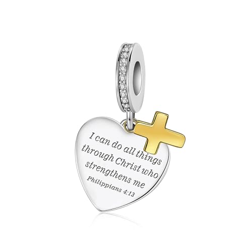 Image of LUXILLA Love You Best Friend Grandma Wife Heart Charm 925 Sterling Silver Charms Fit for Bracelets Necklace Jewelry Gift for Women