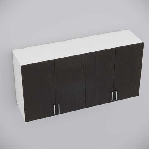Image of SPECIALITY PANELS 4 Door Modular Wall Mounted Kitchen Cabinet with Adjustable Shelf Space Saving Storage Unit Durable Engineered Wood Cupboard for Kitchen Living Room Utility Organizer Furniture