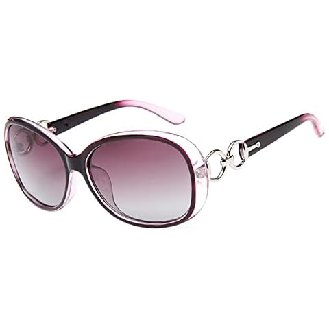 YUELUQU Polarized Sunglasses Womens Ladies Oversized Retro Fashion Large Frame Glasses UV Protection (Purple) Cover