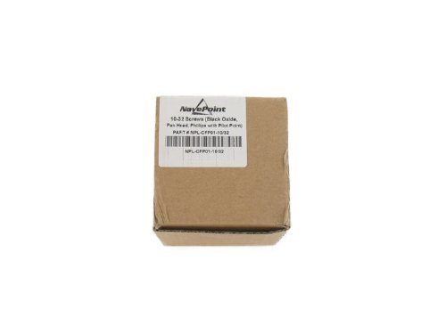 Navepoint 10-32 Pan Phillips Pilot Point Screws for Rack Mount Server Shelves Cabinets 3/8 Inch, Set of 50