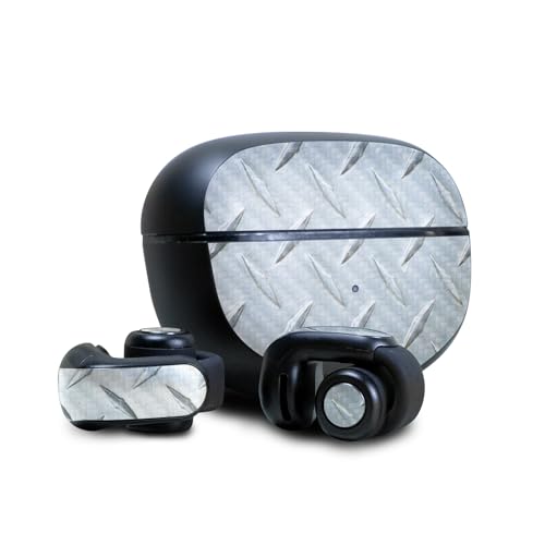 Image of Carbon Fiber Skin Compatible with Bose Ultra Open Earbuds - Diamond Plate - Premium 3M Vinyl Protective Wrap Decal Cover - Easy to Apply | Crafted in The USA by MightySkins