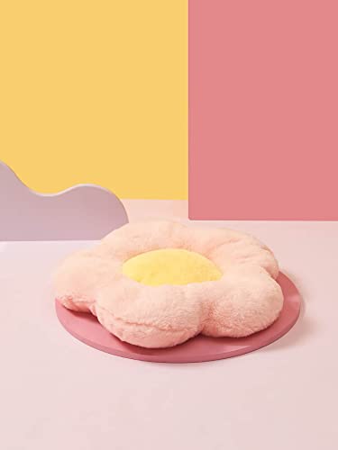 Qwinee Soft Cat Dog Bed Crate Mat Flower Design Round Pet Washable Reversible Bed Pad Pink L #TOP1
