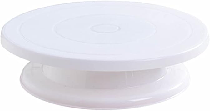 11 Inch Rotating Cake Turntable Stand, Revolving Turn Table Top for Cake Decorating, Rotary Round Cake Stand for Pastries Cookies Cupcakes Decorating Display Tool White