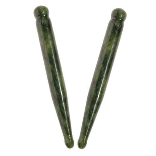 Stylos d'acupuncture en jade Xiuyan : kit de 2 outils de massage pour le visage et les yeux