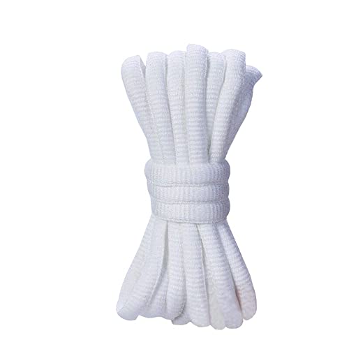 BupiMufi 9mm Breite Strong Schnürsenkel Ovale Senkel für Dunk 140CM Weiss