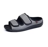 ALAMG Calzado Espacioso para diabéticos para Hombres y Mujeres: Malla Antideslizante y Transpirable, Comodidad Liviana, Ideal para aliviar el Edema y la Bursitis,Gris,37