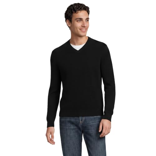 Image of Lands' End Men's Fine Gauge Cashmere V-Neck Sweater