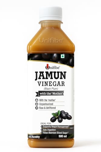Image of Unifibe Jamun Vinegar (Sirka) | 100% Natural & Unfiltered | With the 'Mother' | Supports Blood Sugar, Digestion & Immunity - 500 ml (500 ml)