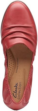 Clarks Women's Jenette Ruby Loafer, Red Leather, 8 | Image 6