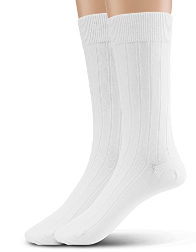 Silky Toes Modal Crew Socks for Men | Seamless Breathable Thin Dress Socks 2-4 Pairs | Formal Mens calf socks