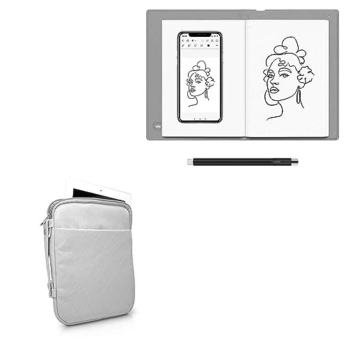 BoxWave Case Compatible with Huion Note - Quilted Carrying Bag, Soft Synthetic Leather Cover w/Diamond Design - Cool Grey