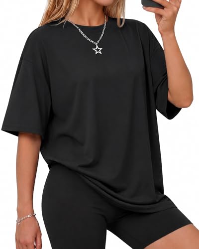 GAYHAY oversized black crewneck tee shown flat — the entry-price single-shirt option in this roundup