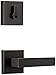 GUA OYH Front Door Lock Set Oil-Rubbed Bronze Entry Door Handle Sets with Single Cylinder Deadbolt and Square Lever, Heavy Duty Front Door Handleset Door Handles, (ORB_LocksetPS)