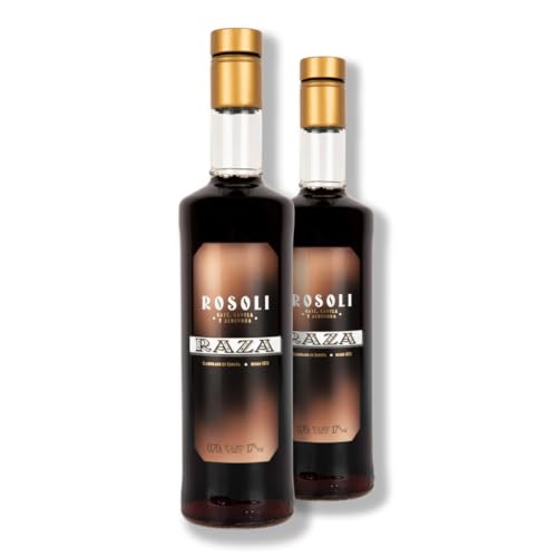 Licor Rosoli 17º, Base de Aguardiente Seco y Café, (Pack de 2 Botellas de 0,70L)