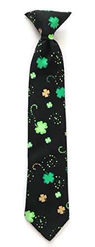 Boys St. Patrick’s Day Neck Tie Green & Gold Shamrocks