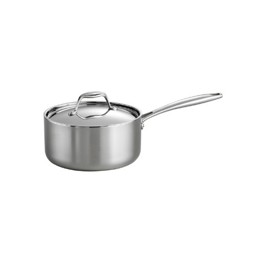 Tramontina 80116/023DS Gourmet Stainless Steel Induction-Ready Tri-Ply Clad Covered Sauce Pan, 3-Quart, NSF-Certified