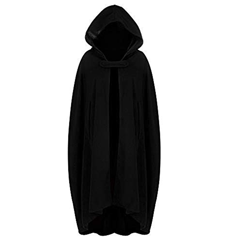 Women Trench Coat Open Front Cardigan Jacket Cape Cloak Poncho Plus Long Hoodie Black