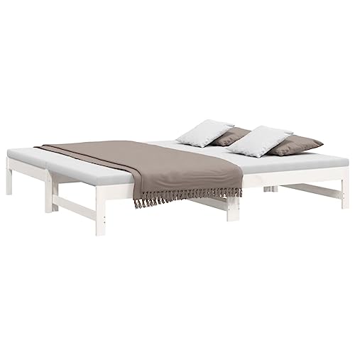 vidaXL Lit Coulissant sans Matelas Blanc 2X(75x190) cm