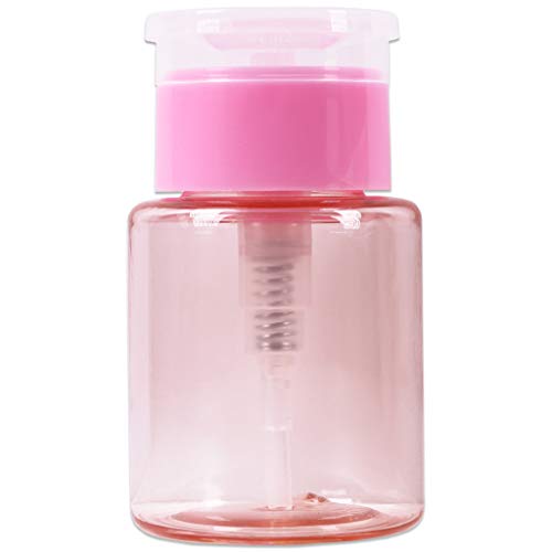 PANA Brand Liquid Push Down Pump Dispenser Empty Bottle with Flip Top Cap (3 Ounce - 1 Bottle, Pink)
