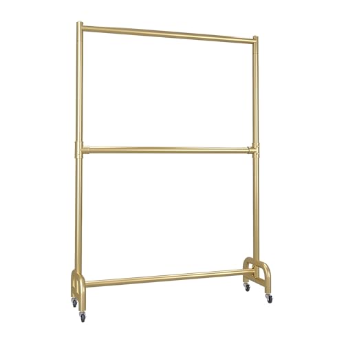 Portant à vêtements double barre pour remédier au manque de place dans les placards