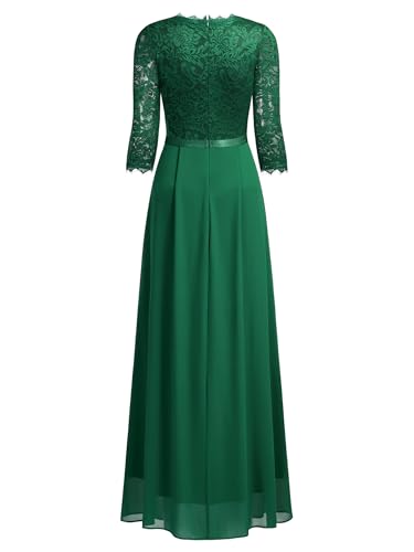 MISSMAY Women's Formal Floral Lace 2/3 Sleeves Long Evening Party Maxi Dress