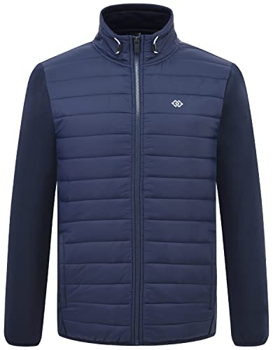 MoFiz Veste Polaire Homme Col Droit Chaud Veste Outdoor avec Zip pour l'hiver Bleu M