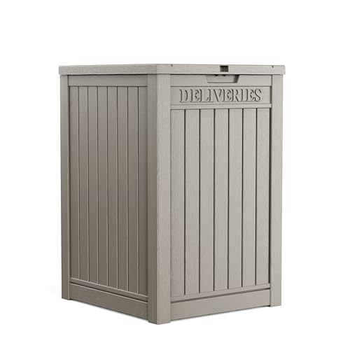 PatioZen Package Delivery Box 55 Gallon with Lockable Secure,Outdoor Package Drop Container Waterproof for Porch Patio and Curbside(Grey)