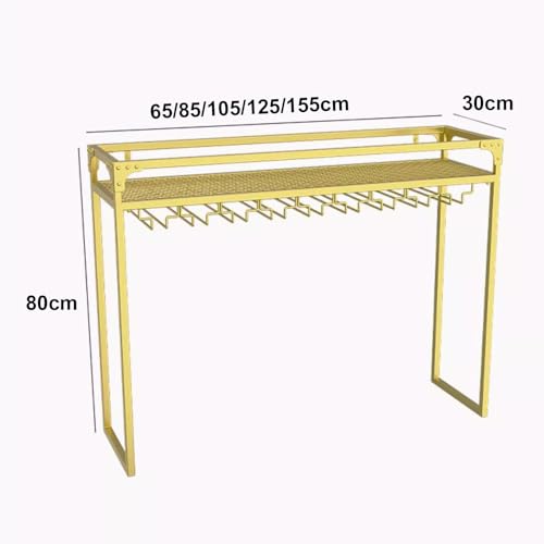 Soporte de vino metálico dorado para encimera 80 cm miniatura 3