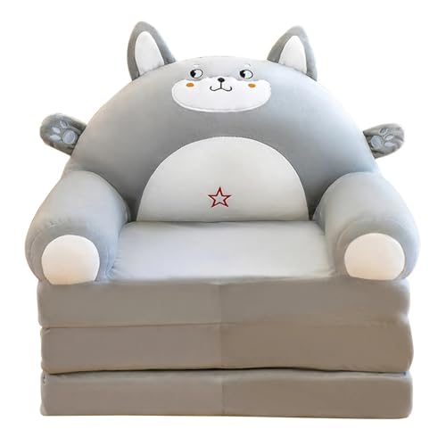 Hemasa Silla infantil plegable con respaldo para sala de estar y dormitorio, funda de sillón perezoso (C)