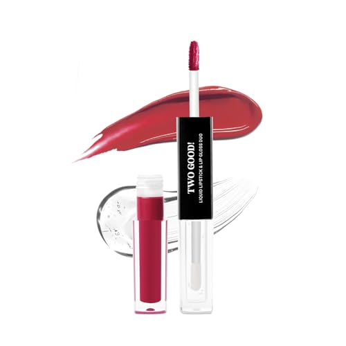 Image of Bella Vita Two Good Liquid Lipstick & Gloss Duo | 2-in-1 Matte & Glossy Finish | Long-Lasting, Smudge-Proof | Enriched with Jojoba Oil & Vitamin E | BellamoodTech | Clean Beauty | Two Charming | 4ml (Two Charming)
