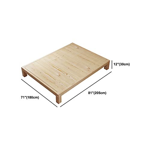 LITFAD Scandinavian Bed Frame Platform Bed Solid Wood Standard Bed Wooden Slats (No Box Spring Needed) Coconut Palm Mattress - California King, Bed + Mattress