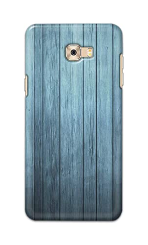 Image of Printed Hard Back Cover Case for Samsung Galaxy C7 Pro Back Cover (Wooden Blue) -1302