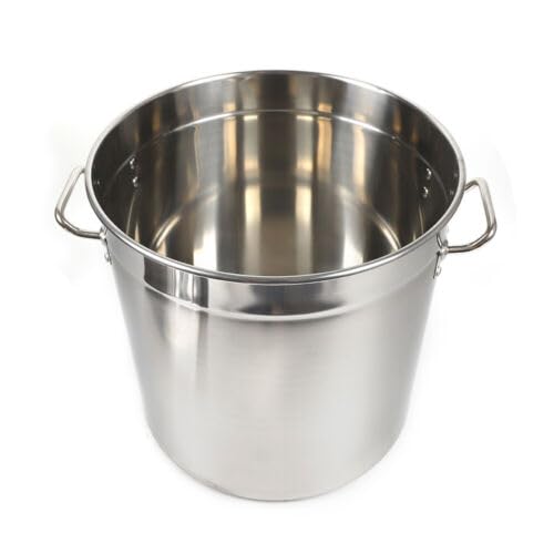 Pentola per zuppa in acciaio inox con coperchio, 50 litri, con manici, per stufare, 41,5 x 40 cm