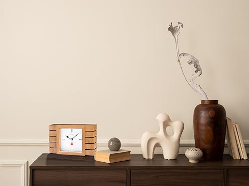 Reloj de Mesa de Madera Bulova B1659 Usonian II Frank Lloyd Wright Natural 4