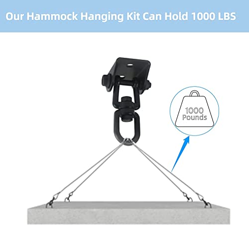 HOMPER Heavy Duty Swing Hangers 450KG Capacity SUS304 Stainless Steel 360° Rotate Hanging Kit Suspension Hooks with Bolt for Concrete Wooden Sets Yoga Hammock Chair Sandbag Sets - Image 4
