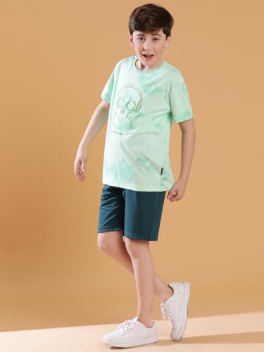 Image of Li'l Tomatoes Boys 100% Cotton Night Suit | Summer T-Shirt & Shorts Sleepwear Set | Soft & Breathable | 7-16 Years
