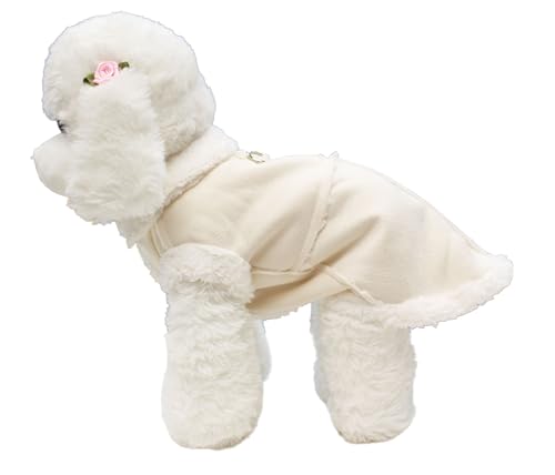 Manteau en polaire uni blanc pour chien de taille M