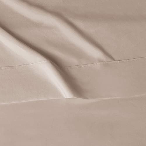 Image of Amazon Basics Lightweight Super Soft Easy Care Wrinkle-Free Breathable Brushed Microfiber 3-Piece Bed Sheet Set with 14-Inch Deep Pockets, Twin, Taupe, Solid