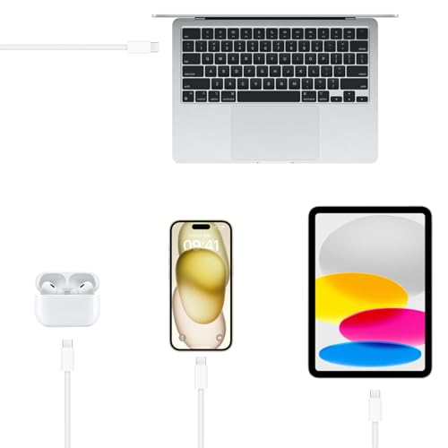 Image of Short iPhone 17 /17e /16 /16e /15 USB C to USB C Woven Cable for iPhone 17Air, 16 15 Pro Max,Plus, 60W Charging Cord for AirPods 4 /Pro (2nd /3rd Gen), iPad 10th Gen /iPad Pro /Air 5 4th Charger Cable (1.5ft)