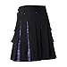 Utility Tartan Kilt for Men Scottish Casual Pleated Skirt Traditional Highland Hybrid Gothic Tactical Kilts with Pocket 2035 D-Purple