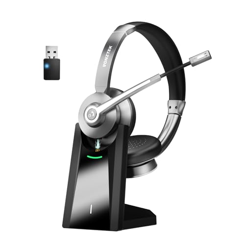 Bluetooth Headset,Wireless Headset with Microphone Noise Canceling & Mute, Wireless Headphones with Microphone with USB Dongle & Charging Dock for Office Skype Zoom Meeting Bluetooth Headset,Wireless Headset with Microphone Noise Canceling & Mute, Wireless Headphones with Microphone with USB Dongle & Charging Dock for Office Skype Zoom Meeting