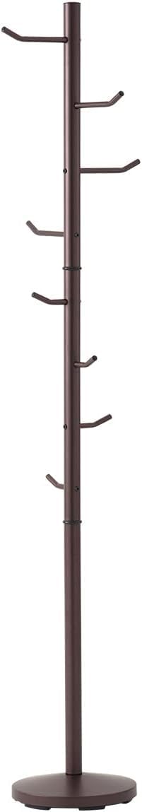 Pole Hanger, Wooden Coat Hanger Stand with 8 Hooks, Easy Assembly, Hat, Carry Bag, Clothes, Living Room, Bedroom, Height 68.9 inches, Brown-image-34