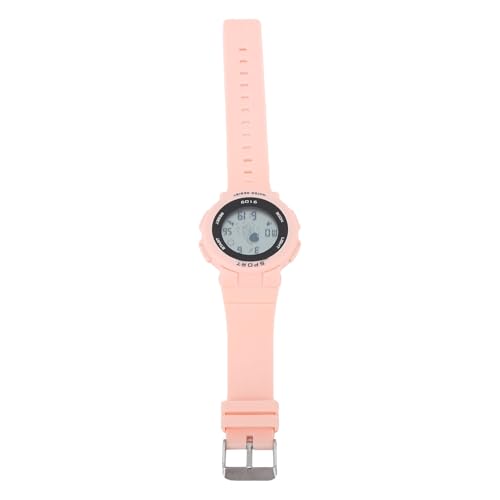 Childrens Watch, Acrylic Resin Digital Clock Alarm 50 M Unthinkable for Outdoor Sports (Light Pink)4