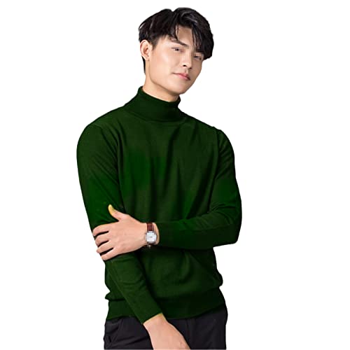 Turtleneck Men Cashmere Cotton Blend Pullover Jumper Autumn Winter Sweater