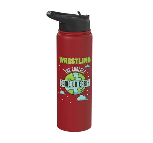 Wrestling The Coolest Game On Earth Funny Wrestler Stainless Steel Insulated Water Bottle