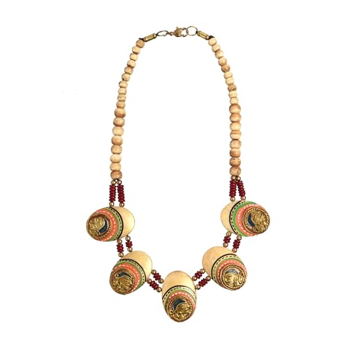 Image of AAKRITI ART CREATIONS Handcrafted Ethnic & Tribal Necklace Collection | Dhokra, Boho, Talisman & Statement Designs | Artisan Collar, Pendant & Lariat Jewelry for Women