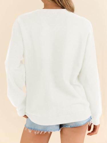 Image of Dressmine Womens American Flag Knit Sweater Crew Neck Long Sleeve Pullover