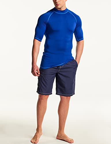 TSLA Men's Rash Guard Swim Shirts, UPF 50+ Quick Dry Mid/Short Sleeve Swimming Shirt, UV/SPF Water Surf Shirts3