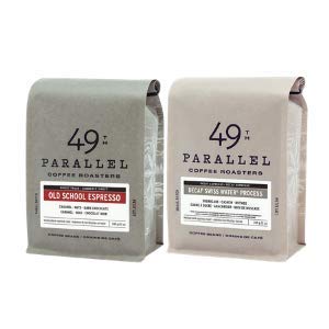 49th Parallel Coffee RoastersGourmet Coffee 2 Pack - Old School Espresso Whole Beans and Swiss Water Decaf Espresso Whole Beans